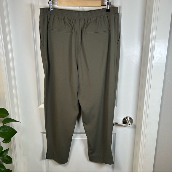 Anthropologie Olive Green Pull-On Cropped Trousers Women’s Size Large - Picture 4 of 10